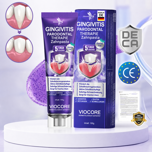 Glimmerly®🦷 VioCore Zahnpasta zur Behandlung von Zahnfleischentzündungen und Parodontitis mit Bienengift🌻